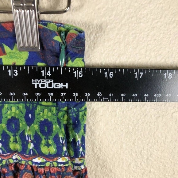 Angie Skirt Blue Geo Print Mini Boho Colorful Casual Vacation Womens Large - Picture 9 of 16